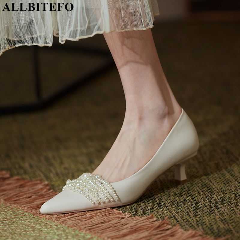 ALLBITEFO sweet Pearl genuine leather brand high heel shoes wedding women shoes autumn/spring women high heels shoes size:33-42 210611, As picture
ALLBITEFO sweet Pearl genuine leather brand high heel shoes wedding women shoes autumn/spring women high heels shoes size:33-42 210611, As picture
