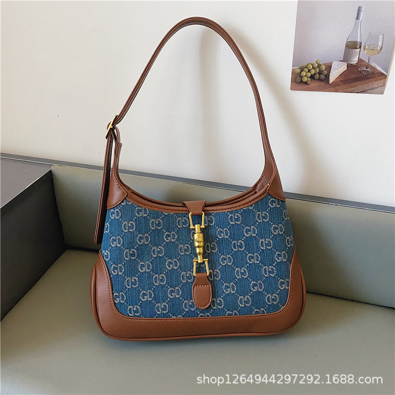 Jackie 1961 middle denim underarm bag new French stick shoulder fashion hand Purse sale, Blue
Jackie 1961 middle denim underarm bag new French stick shoulder fashion hand Purse sale, Blue