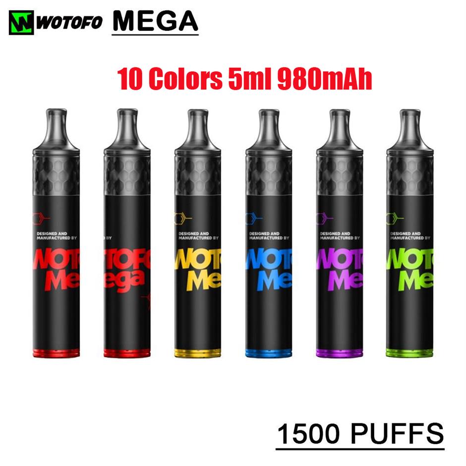 Authentic WOTOFO MEGA Disposable E-cigarettes Device Kit 1500 Puffs 980mAh Battery 5ml Prefilled Pod Cartridge Stick Vape Pen 100%a30
Authentic WOTOFO MEGA Disposable E-cigarettes Device Kit 1500 Puffs 980mAh Battery 5ml Prefilled Pod Cartridge Stick Vape Pen 100%a30