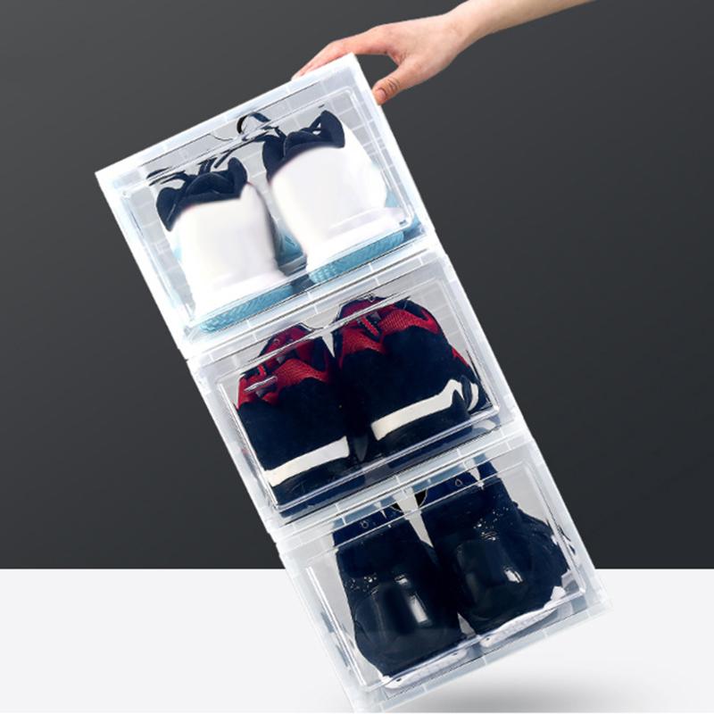 1Pcs High Quality PP Shoe Box Transparent Drawer Case Plastic Boxes Stackable Storage Organizer Clothing & Wardrobe