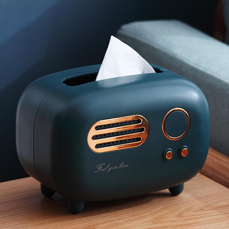 Cute Creative Radio Shaped Pumping Tissue Box Paper Holder Napkins Case Home Small Items Organizer Desktop Decoration Boxes 6878761