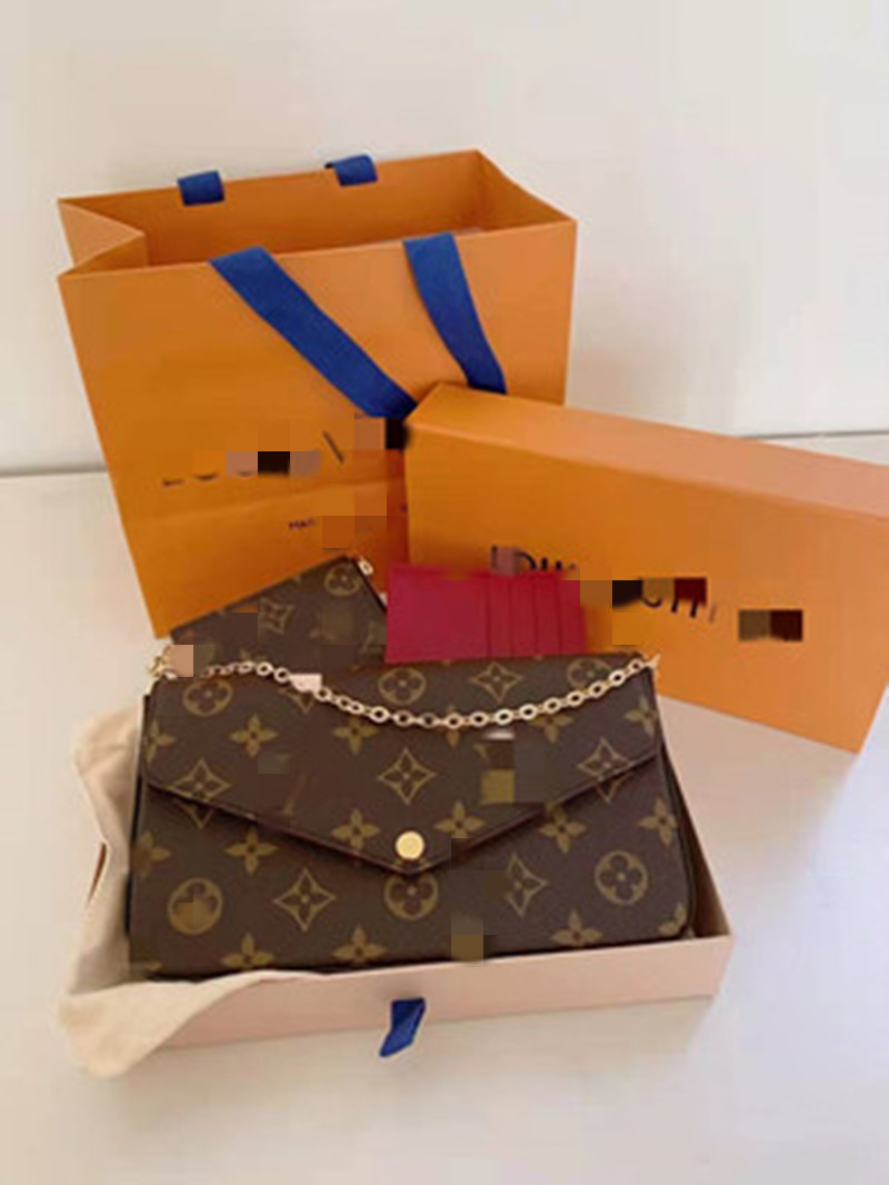 Top 3pcs set Women Classic Luxury designer handbag Pochette Felicie Bag Genuine Leather Handbags Shoulder handbag Clutch Tote Messenger Shopping Purse with box, Red embossing
Top 3pcs set Women Classic Luxury designer handbag Pochette Felicie Bag Genuine Leather Handbags Shoulder handbag Clutch Tote Messenger Shopping Purse with box, Red embossing