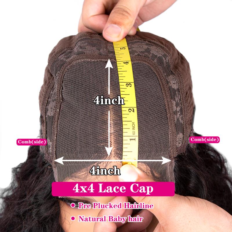 Lace Wigs Geeta Pixe Cut Straight Closure Wig 4x4 Brazilian Short Bob Front Human Hair 6" Remy Pxie Cur