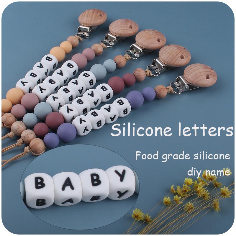 Pacifiers# BPA Free Baby Pacifier Clips Holder Silicone Pattern Wooden Personalized Name Chain Child Gift
Pacifiers# BPA Free Baby Pacifier Clips Holder Silicone Pattern Wooden Personalized Name Chain Child Gift