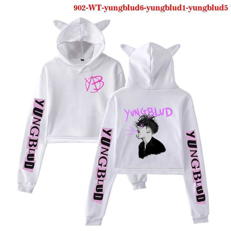 Black Crop Top Sweatshirt Long Sleeve Yungblud Women Hoodies Hooded 90s Girl Streetwear Yungblud Harajuku Hoodie Kpop Hoody 211008