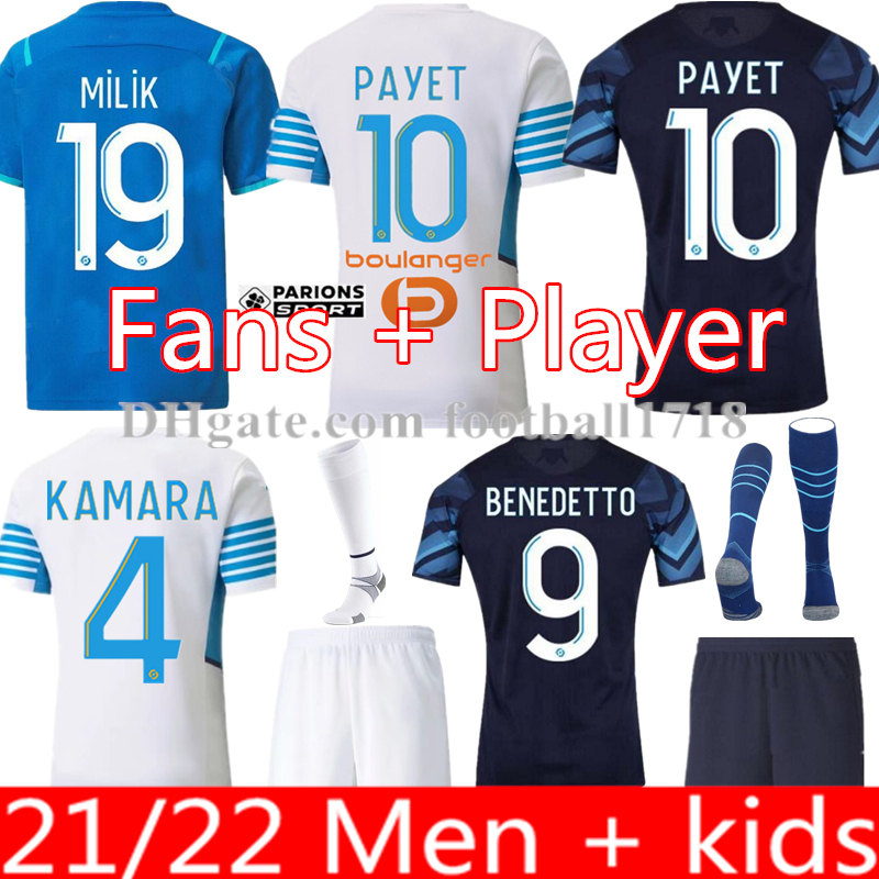 Olympique de marseille Soccer jersey 2021 2022 OM Marseille De Maillot Foot PAYET THAUVIN BENEDETTO jerseys 21 22 ÜNDER KAMARA MILIK men + kids kit footbal shirts
Olympique de marseille Soccer jersey 2021 2022 OM Marseille De Maillot Foot PAYET THAUVIN BENEDETTO jerseys 21 22 ÜNDER KAMARA MILIK men + kids kit footbal shirts