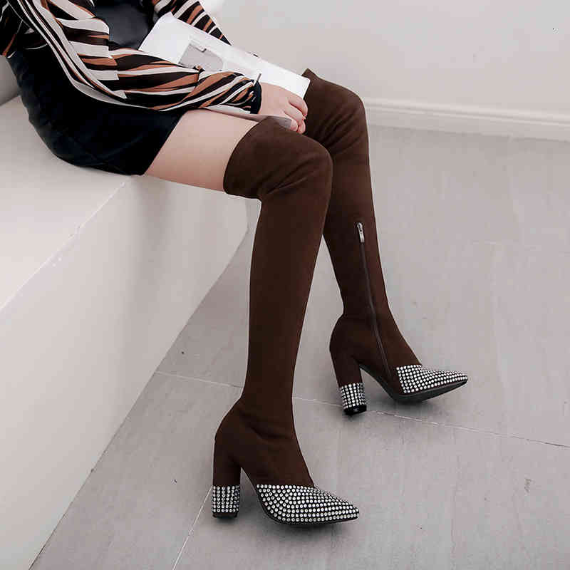boots knee-to-knee woman more size 22-25cm in leather heels round with pointed diamonds feminine thin korean boots ebh4, Black
boots knee-to-knee woman more size 22-25cm in leather heels round with pointed diamonds feminine thin korean boots ebh4, Black