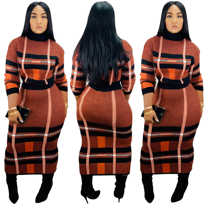 Fashion Long Sleeved Pile Collar Printed Plaid Long Dress Skirt Sets Women Casual Autumn 2 piece Outfits, Remark color numbers
Fashion Long Sleeved Pile Collar Printed Plaid Long Dress Skirt Sets Women Casual Autumn 2 piece Outfits, Remark color numbers