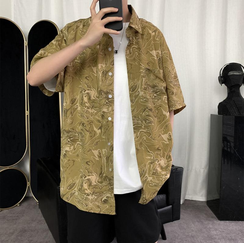 Men's Casual Shirts 2021 Summer Youth Loose Large Size Retro Printing Five-point Sleeve Shirt Fashion Jacket Green/yellow
Men's Casual Shirts 2021 Summer Youth Loose Large Size Retro Printing Five-point Sleeve Shirt Fashion Jacket Green/yellow