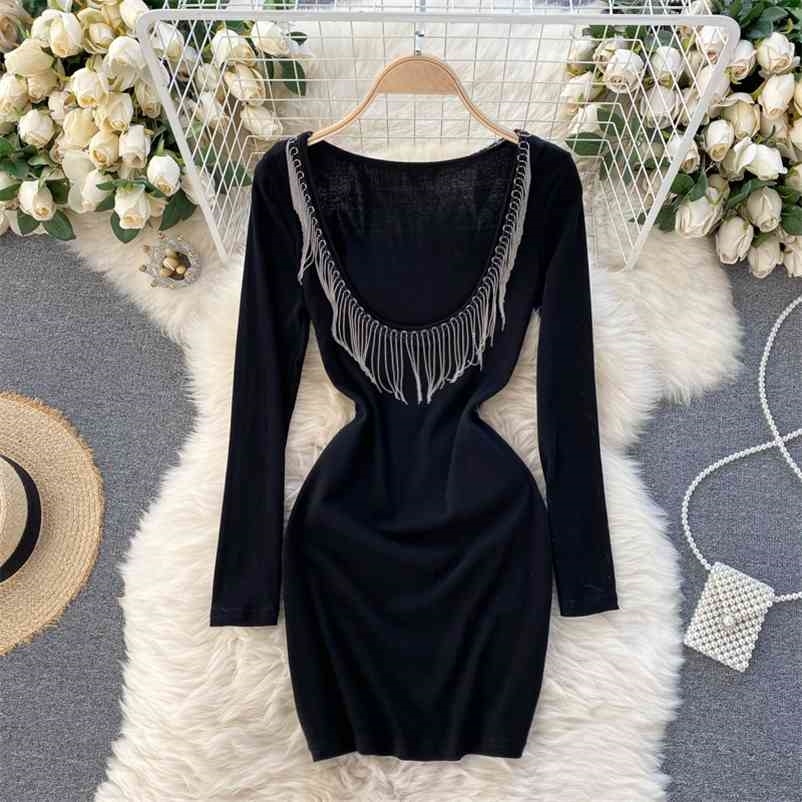 Women Black Vintage Open Back Waist Mini Dress Round Collar Long Sleeve Slim Fashion Spring Summer 11B319 210525
Women Black Vintage Open Back Waist Mini Dress Round Collar Long Sleeve Slim Fashion Spring Summer 11B319 210525