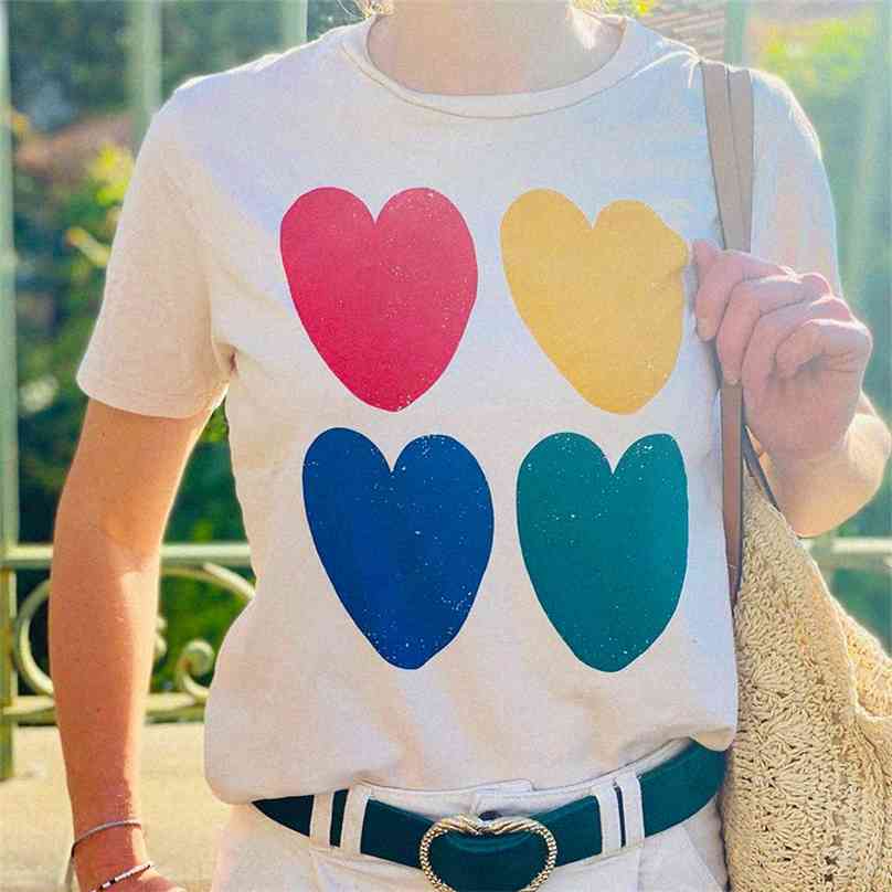 Heart Organic Cotton T shirt Women Short Sleeve O neck Beige Boho Casual Shirts Tops Summer Vintage Printed Tees tshirt 210720, As shown
Heart Organic Cotton T shirt Women Short Sleeve O neck Beige Boho Casual Shirts Tops Summer Vintage Printed Tees tshirt 210720, As shown