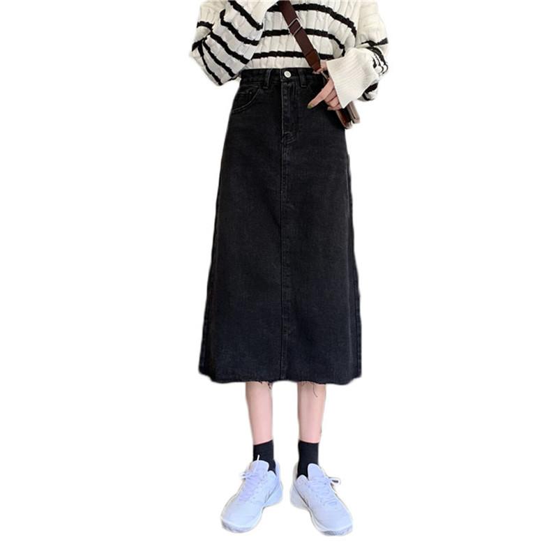 Skirts Black Retro Denim Skirt Spring And Autumn Women Wild High Waist A-line Female Casual Design Mid-long NS2558
Skirts Black Retro Denim Skirt Spring And Autumn Women Wild High Waist A-line Female Casual Design Mid-long NS2558