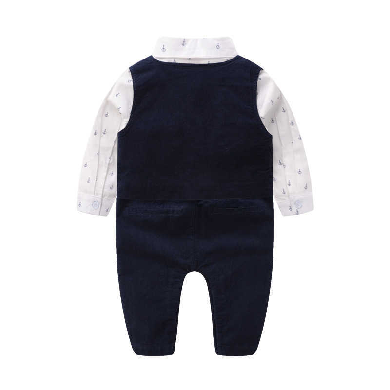 3Pcs Infant Gentleman Outfits Baby Boys Clothes Set born Birthday Baptism Clothing Suit Toddler White Shirt +Vest + Pants 210615