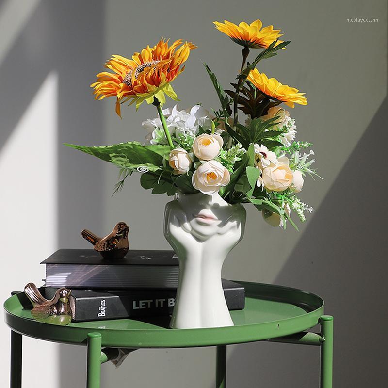 Vases Nordic Woman Human Face Dried Flower For Decoration Ceramic Hydroponic Plant Pots Arrangement Ornaments 
Vases Nordic Woman Human Face Dried Flower For Decoration Ceramic Hydroponic Plant Pots Arrangement Ornaments