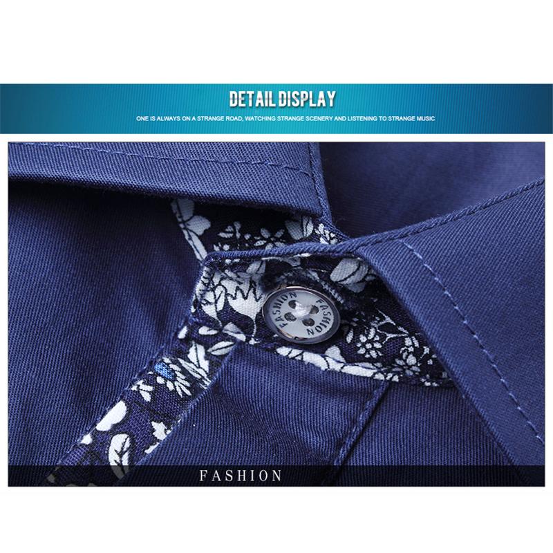 Plus Size 3XL 2021 Men Casual Shirts Non-ironing Long Sleeve Shirt Turn Down Collar Slim Mens Clothes Men's