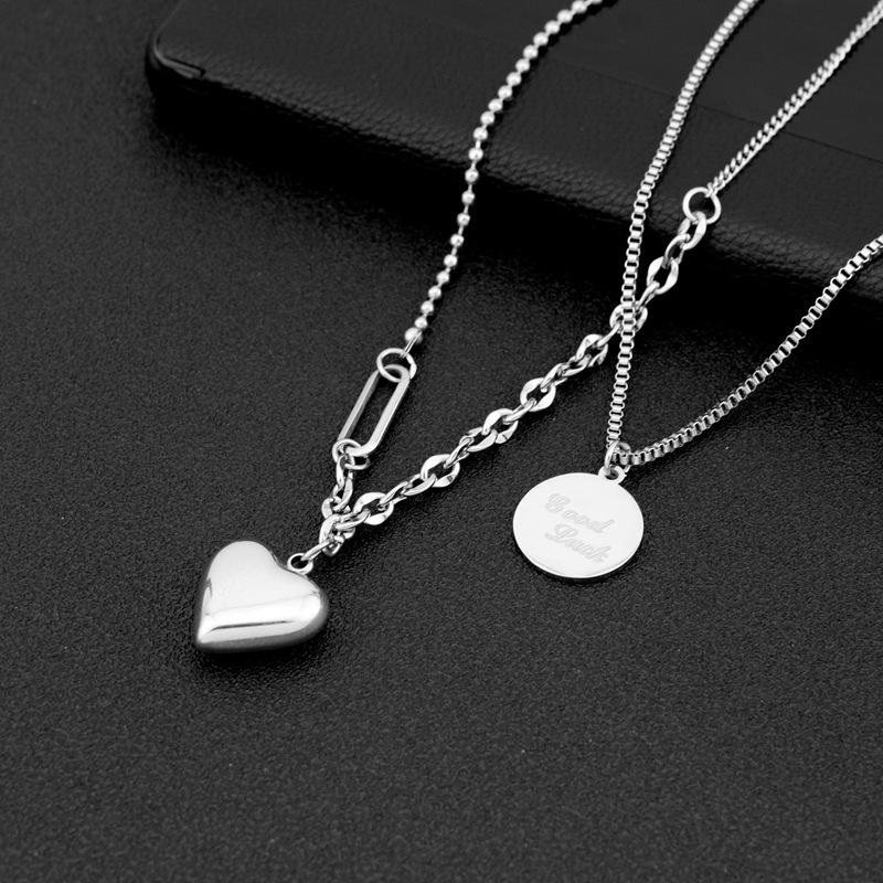 Chokers Round Good Luck Pendant Stainless Steel Charm Necklace Heart Chain Around The Neck For Women Men Jewelry Fashion Choker
Chokers Round Good Luck Pendant Stainless Steel Charm Necklace Heart Chain Around The Neck For Women Men Jewelry Fashion Choker