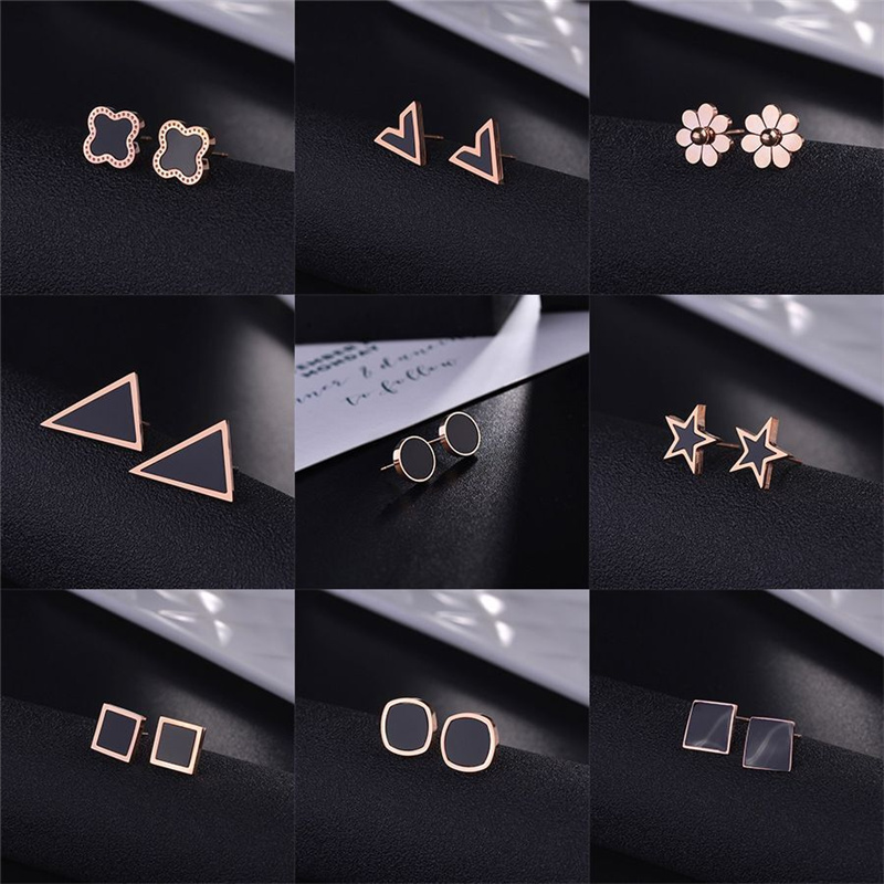 S925 Silver Needle Rose Gold Stud Earrings Clover Star Love Heart Ear Jewelry Gift for Women, Golden;silver
S925 Silver Needle Rose Gold Stud Earrings Clover Star Love Heart Ear Jewelry Gift for Women, Golden;silver