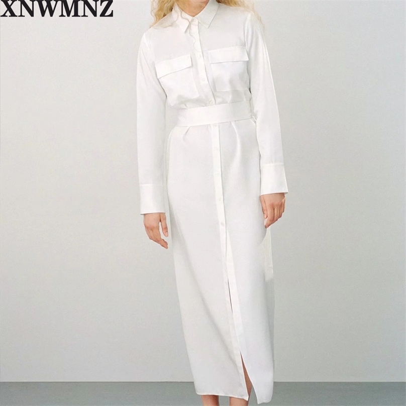 women denim white Long dress with sashes pocket turn down collar Sleeve Ladies elegant maxi Dress Vestidos Robe Femme 210520
women denim white Long dress with sashes pocket turn down collar Sleeve Ladies elegant maxi Dress Vestidos Robe Femme 210520