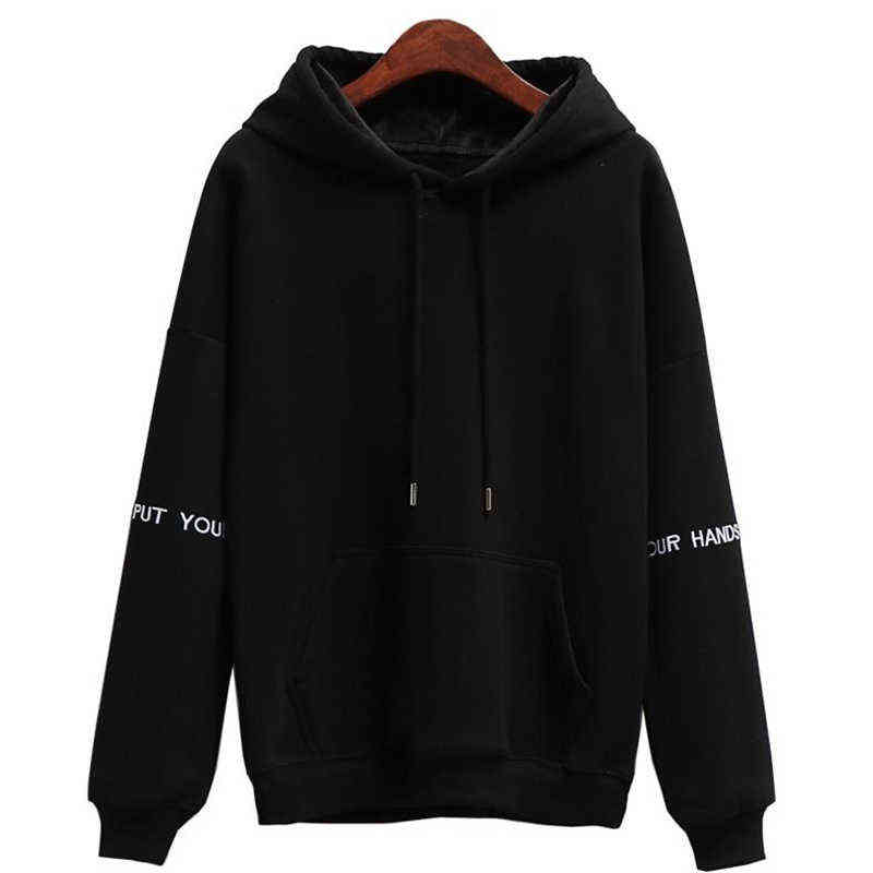 Hooded Sweatshirts Thick Fleece Hoodies Autumn Moletom Feminino Korean Fashion Female Coat Winter Sudaderas Pullovers Tops 211108