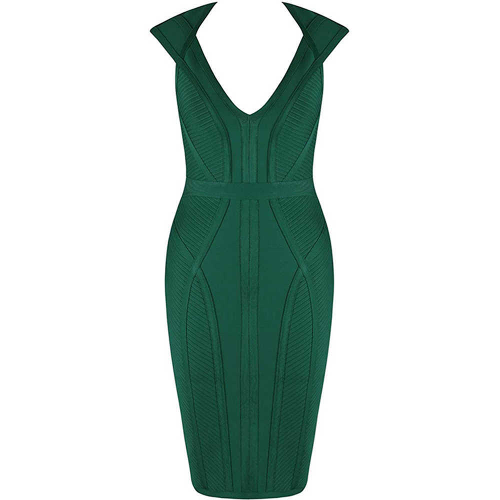 Bandage Dress for Women summer Green Bodycon Dress V Neck Striped red white Party dress evening club birthday outfits 210630