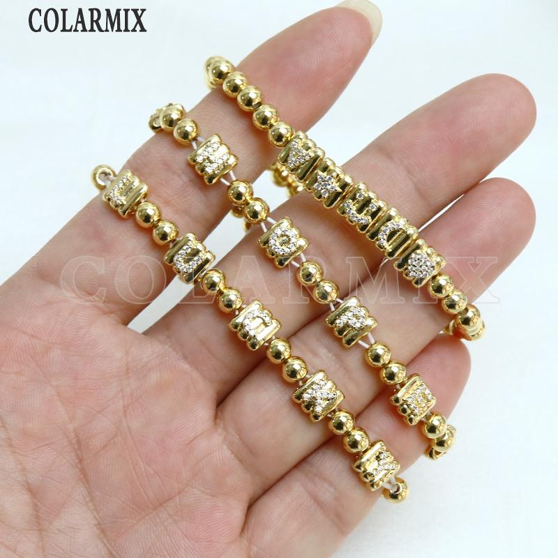 Charm Bracelets 3 Pcs DIY Letters Beads Beaded Zircon Letter Bead Custom Jewelry Bracele 32169, Golden;silver
Charm Bracelets 3 Pcs DIY Letters Beads Beaded Zircon Letter Bead Custom Jewelry Bracele 32169, Golden;silver