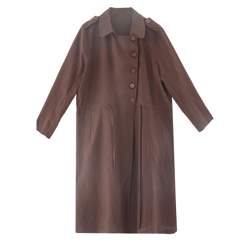 2020 spring and summer new cotton women' coffee irregular linen windbreaker long sleeve travel coat, Brown
2020 spring and summer new cotton women' coffee irregular linen windbreaker long sleeve travel coat, Brown