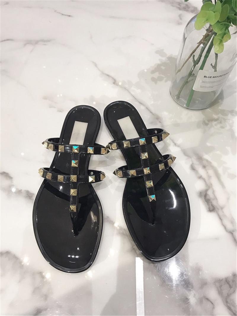 Summer Luxury Rivet Flat Jelly Shoes Women Slippers Brand Designer Round Toe Ladies Stylus Beach Sandals Slides, Black
Summer Luxury Rivet Flat Jelly Shoes Women Slippers Brand Designer Round Toe Ladies Stylus Beach Sandals Slides, Black