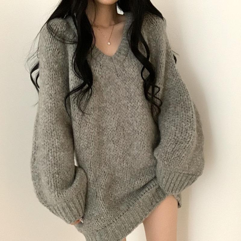 Women's Sweaters Korean Chic V Neck Long Sleeve Sweater Fashion Simple Loose Elastic Knit Pullover Tops Autumn Winter Bottomed Woman, White;black
Women's Sweaters Korean Chic V Neck Long Sleeve Sweater Fashion Simple Loose Elastic Knit Pullover Tops Autumn Winter Bottomed Woman, White;black