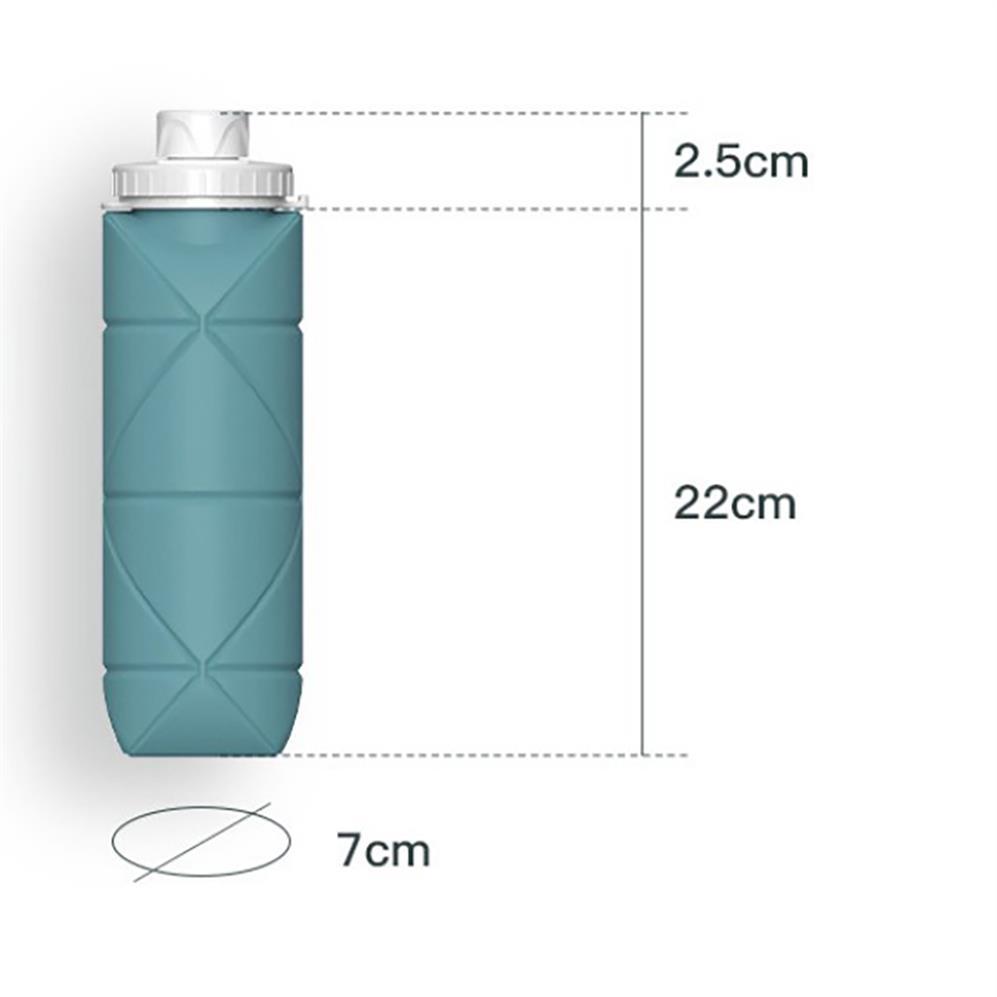 600ML Food Grade Silicone Folding Cup Sports Water Bottles Travel Outdoor riding ride bottle tumbler easy for bring mug