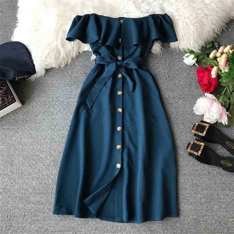 Summer Bandage Dresses Women Short Sleeve Off Shoulder Sexy Beach Casual Dress Female Slash Neck Single Breasted Long Robe 210525
Summer Bandage Dresses Women Short Sleeve Off Shoulder Sexy Beach Casual Dress Female Slash Neck Single Breasted Long Robe 210525