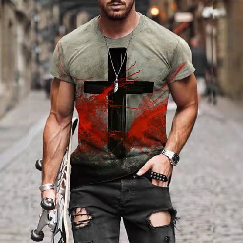 Men's T-Shirts Middle style 3D printed T-shirt visual impact party shirt Punk Gothic round neck high quality American muscle style short sleeves, Beige
Men's T-Shirts Middle style 3D printed T-shirt visual impact party shirt Punk Gothic round neck high quality American muscle style short sleeves, Beige