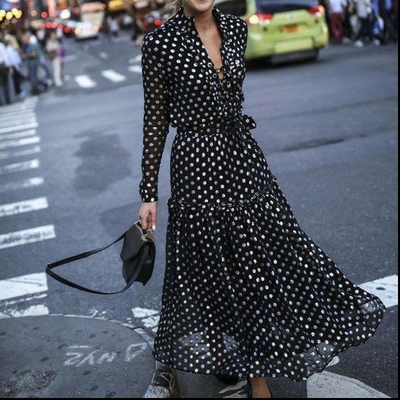 women dress chiffon fashion casual summer boho long sleeved v neck maxi dot printing evening party beach sundress, Black;gray
women dress chiffon fashion casual summer boho long sleeved v neck maxi dot printing evening party beach sundress, Black;gray