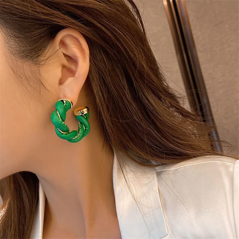Stud Exaggerated Fashion Leather Metal Compiled C Shape Earrings European And American Style Geometric Girl Jewelry
Stud Exaggerated Fashion Leather Metal Compiled C Shape Earrings European And American Style Geometric Girl Jewelry