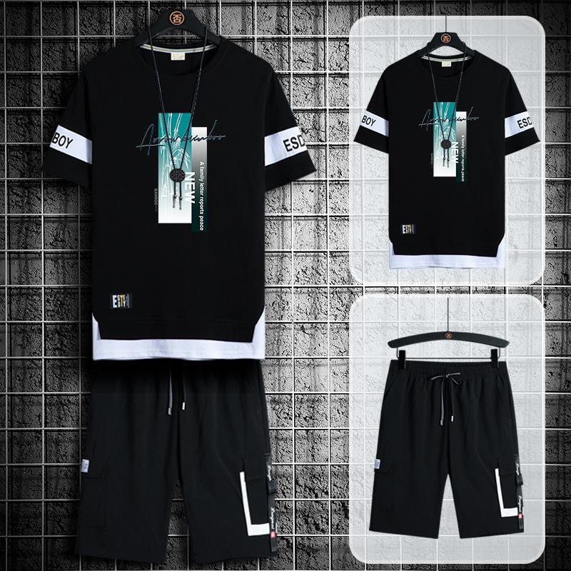 Men's Tracksuits Casual 2Pcs Set Short Sleeve T-Shirt & Knee-Length Pants 2021 Male Shorts Jogging Sports Suit Tracksuit Summer Streetwear, Black
Men's Tracksuits Casual 2Pcs Set Short Sleeve T-Shirt & Knee-Length Pants 2021 Male Shorts Jogging Sports Suit Tracksuit Summer Streetwear, Black