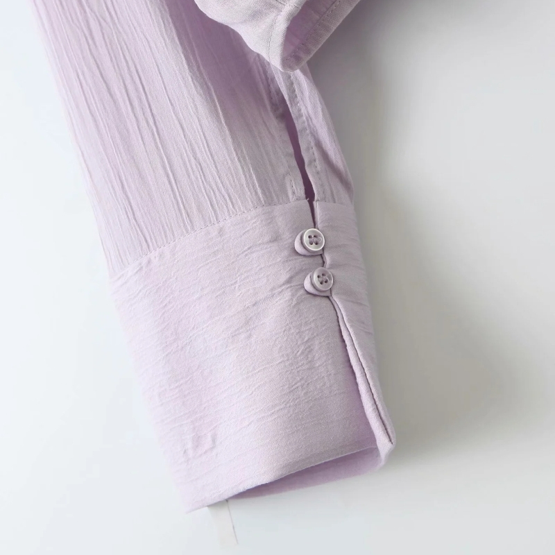 vintage purple women short shirts summer casual ladies blouses fashion female button-fly girls 210430