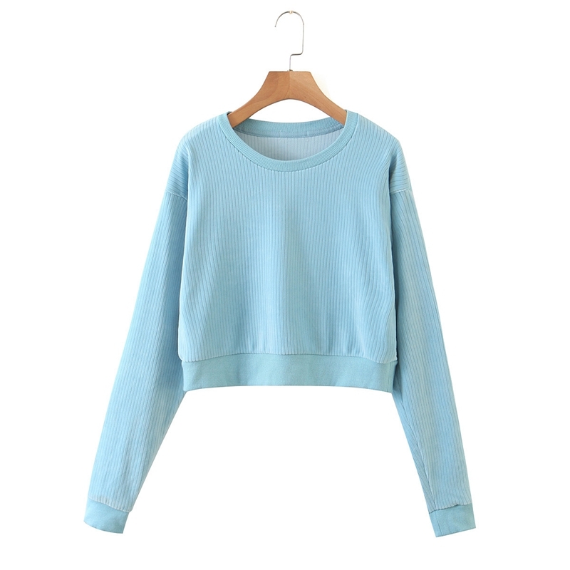 Women Casual Pullover Sweatshirts Long Sleeve Crop Top Hoodies Solid Color Autumn O neck XZ2549 210525, Sky blue
Women Casual Pullover Sweatshirts Long Sleeve Crop Top Hoodies Solid Color Autumn O neck XZ2549 210525, Sky blue