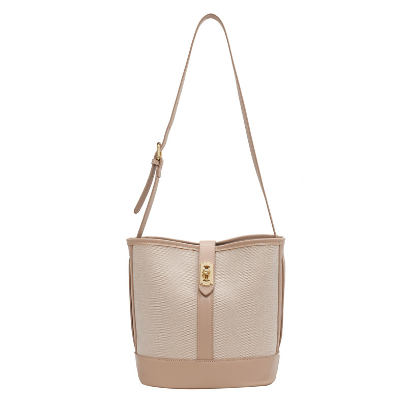 HBP Canvas Bucket Handbag Female New Simple Large Capacity Shoulder Bags Fashion French Color Colors Ladies Bag Wholesale