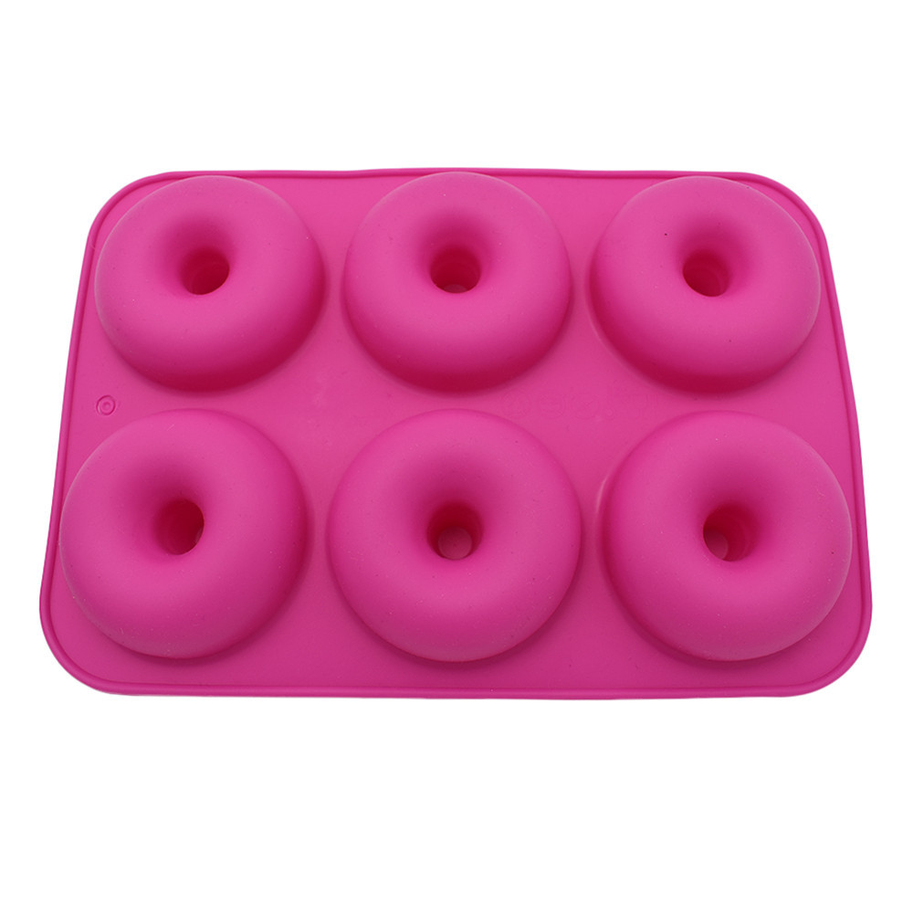 6-cavity silicone donut pan-cooked meal mould non-stick food mold dishwasher decoration reusable kitchen accessories