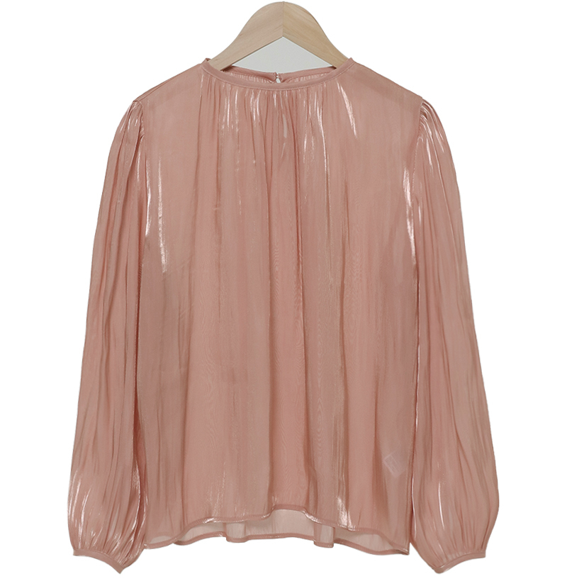 Nomikuma Korean Pleated O-neck Blouse Causal Solid Long Sleeve Pullover Tops New Autumn Women Blusas Shirt 6D479 210427