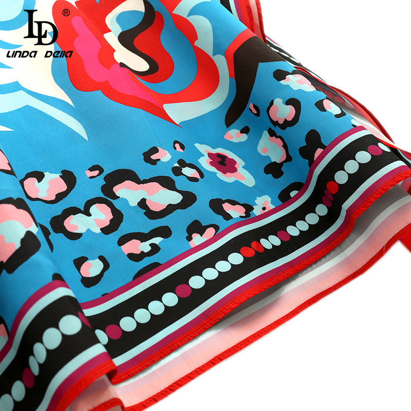 Fashion Runway Loose Plus Size Long Dress Women's Batwing Sleeve Multicolor Printing Chiffon Vintage Maxi Dresses 210522