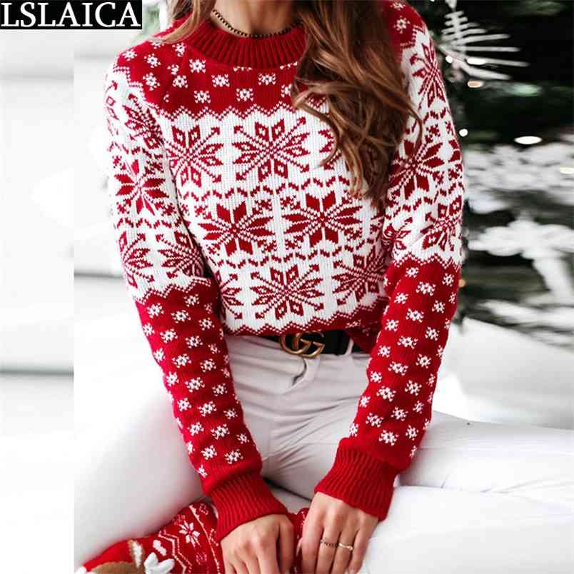 Woman Sweaters Long Sleeve O Neck Female Christmas Sweater Pullover Winter Clothes Women Pullovers Knitted Casual Sueter Mujer 210515