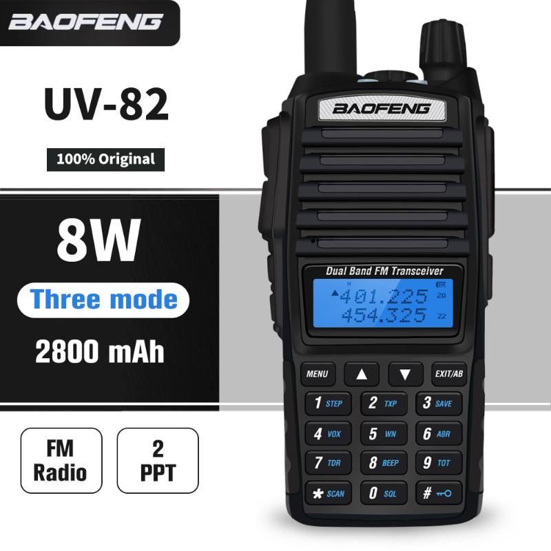 High Power 8W Portable Radio Baofeng Walkie Talkie UV-82 Dual PTwo-way UV82 VHF UHF Band Ham UV 82
High Power 8W Portable Radio Baofeng Walkie Talkie UV-82 Dual PTwo-way UV82 VHF UHF Band Ham UV 82