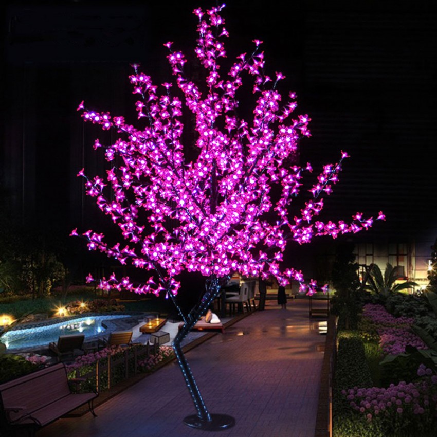 LED Cherry Blossom Tree Light 864pcs LED Bulbs 18m Height 110220VAC Seven Colors for Option Rainproof Outdoor Usage Drop