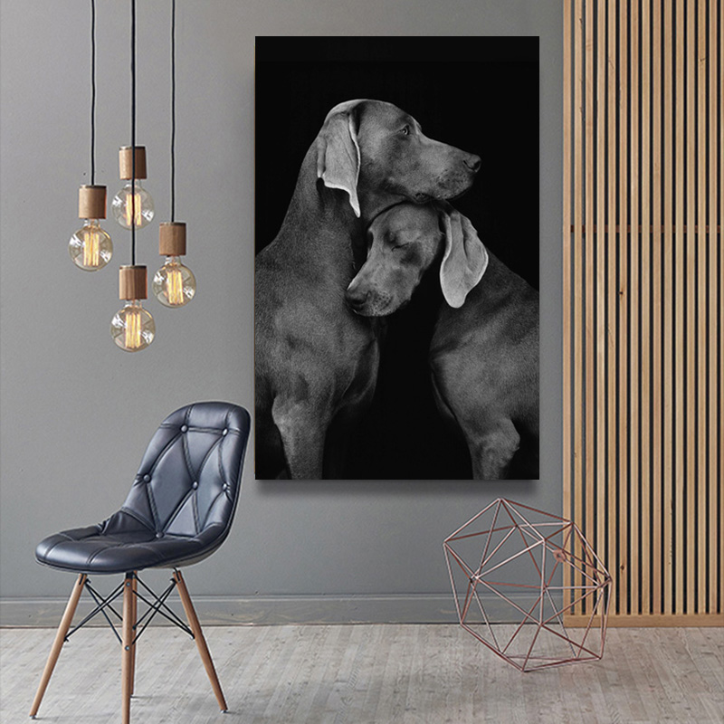 Animals Wall Art Black White Horse Cow Dogs Posters And Prints On Canvas Painting For Living Room Home Decor Cudros No Frame
