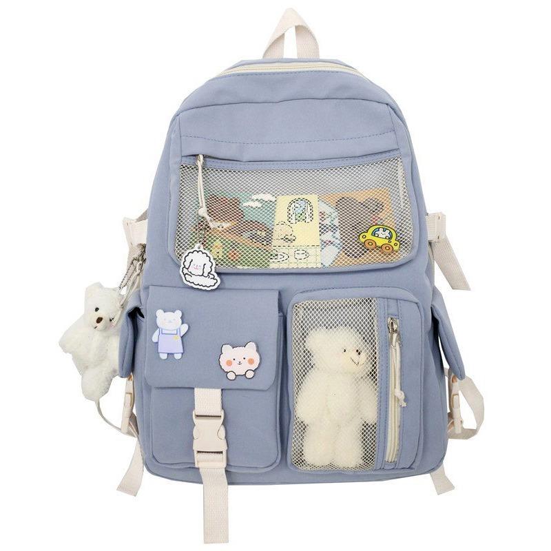 School Bags Kawaii Nylon Women Backpack Fashion Waterproof Rucksack For Teen Girls Bag Cute Student Bookbag Travel Mochila