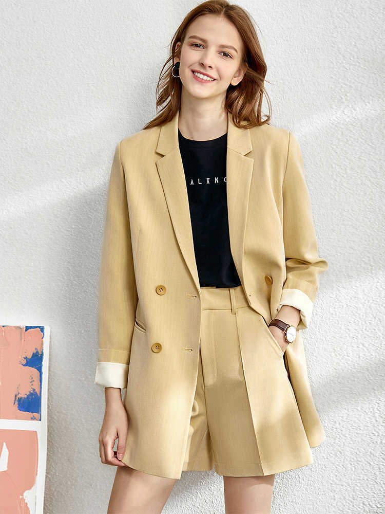 Minimalism Spring Suit Female Offical Lady Blazer Women,Lace Vneck Tanks,High Waist Women's pants Shorts 12060909 210527