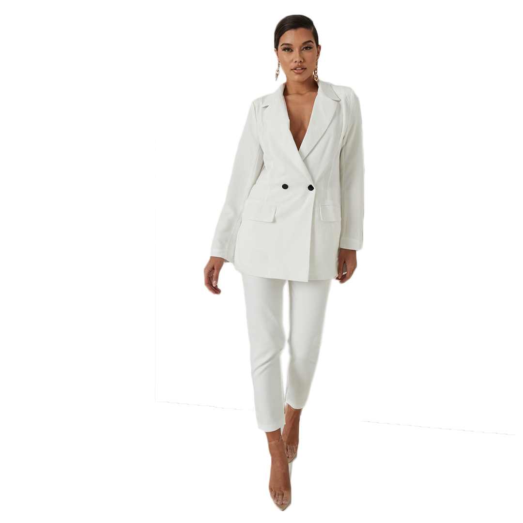 White Double Breasted Women Pants Suits Mother Celebrity Red Carpet Blazer Suit Ladies Prom Party Wedding Wear(Jacket+Pants)