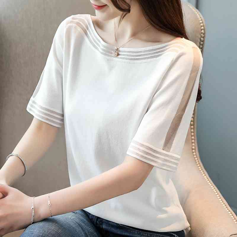 Womens Tops And Shirts Women' Summer T-shirt Womens Clothing Short Sleeve White Tshirt Women Knitted Ladies Tops B371 210602, Black
Womens Tops And Shirts Women' Summer T-shirt Womens Clothing Short Sleeve White Tshirt Women Knitted Ladies Tops B371 210602, Black