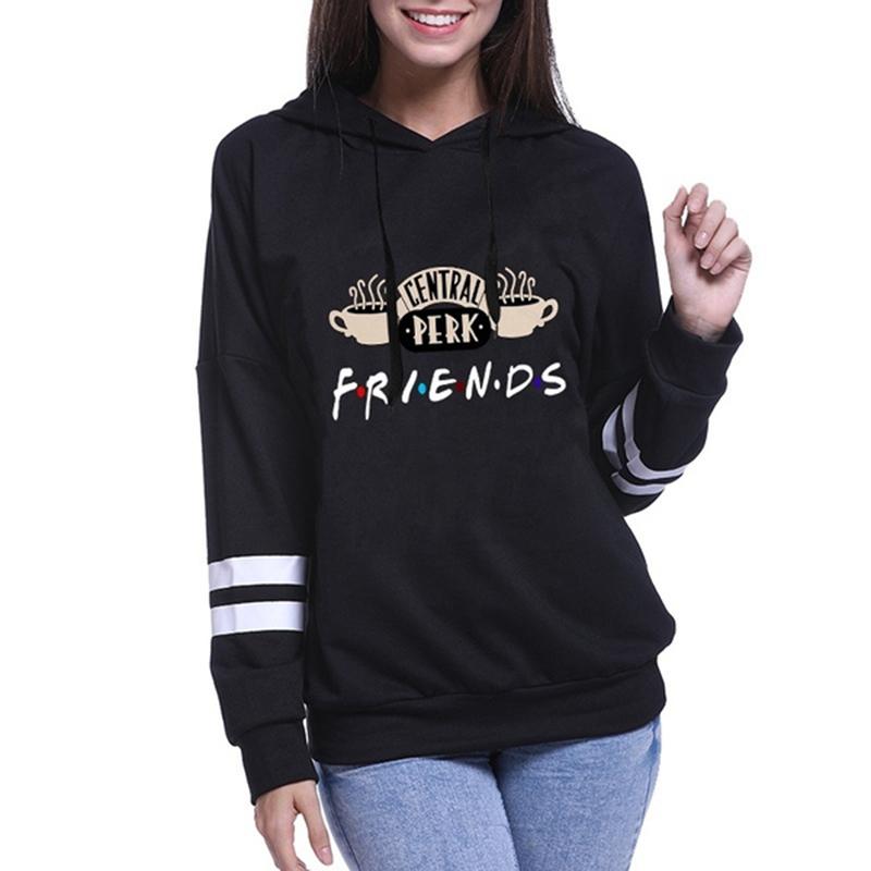 Women's Hoodies & Sweatshirts Women Friends Tv Show Hooded Sweatshirt Long Sleeve Coffee Printing Casual Pullover Hoodie Sudadera Mujer Vint