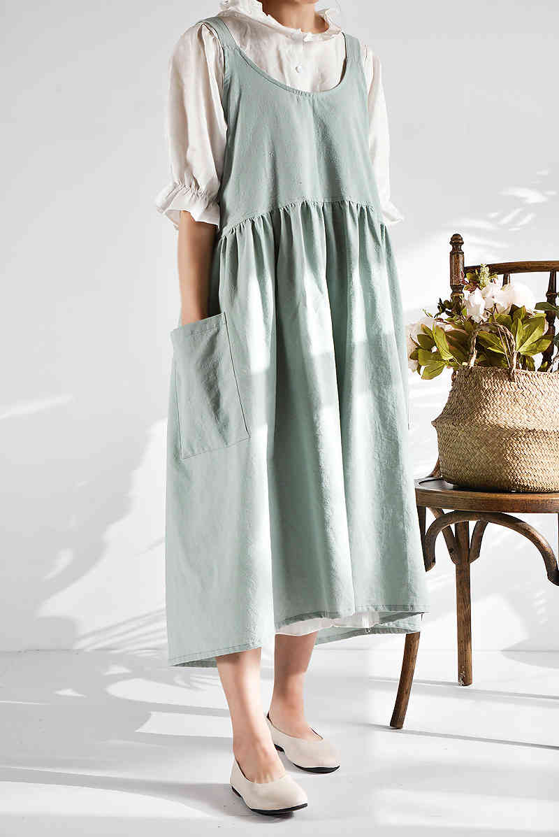 Summer Autumn Women Fashion Cotton Linen Dress Plain Sundress Apron Garden Work Pinafore Dress Loose Pockets Mid-calf, Black;gray
Summer Autumn Women Fashion Cotton Linen Dress Plain Sundress Apron Garden Work Pinafore Dress Loose Pockets Mid-calf, Black;gray